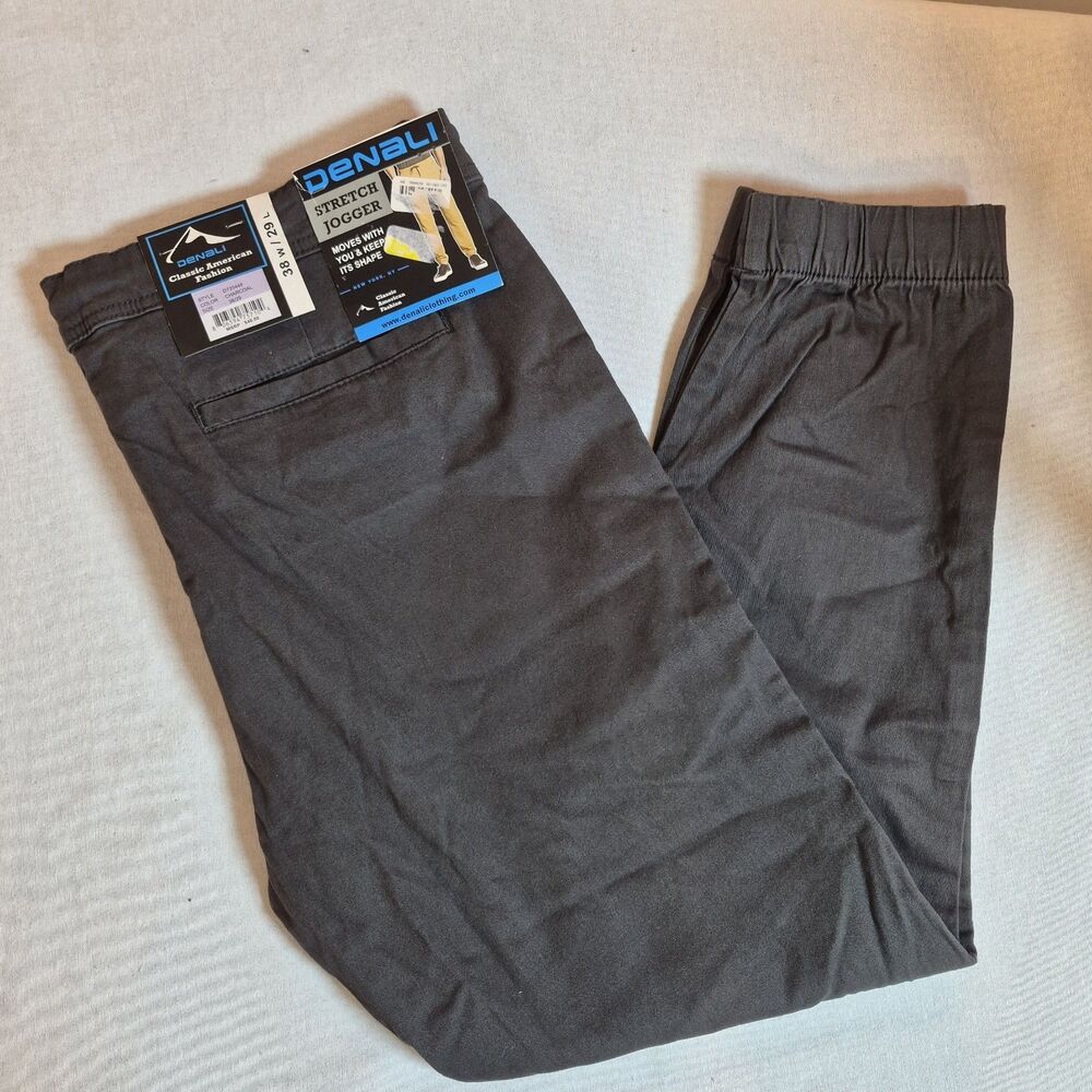 Denali Men's Stretch Jogger Pants Size 38x29 Classic American Fashion Charcoal